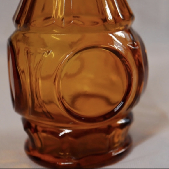 Vintage 1970's MCM Wheaton Glass Amber Bullseye 9" Vase - Picture 2 of 6